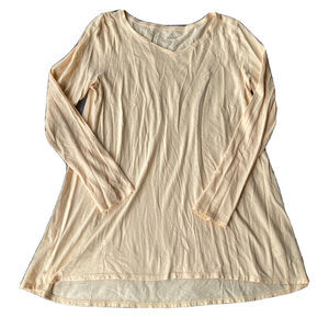 Pure J Jill T Shirt Sz S Top Long Tunic Light Peach 100% Pima Cotton Thin Spring